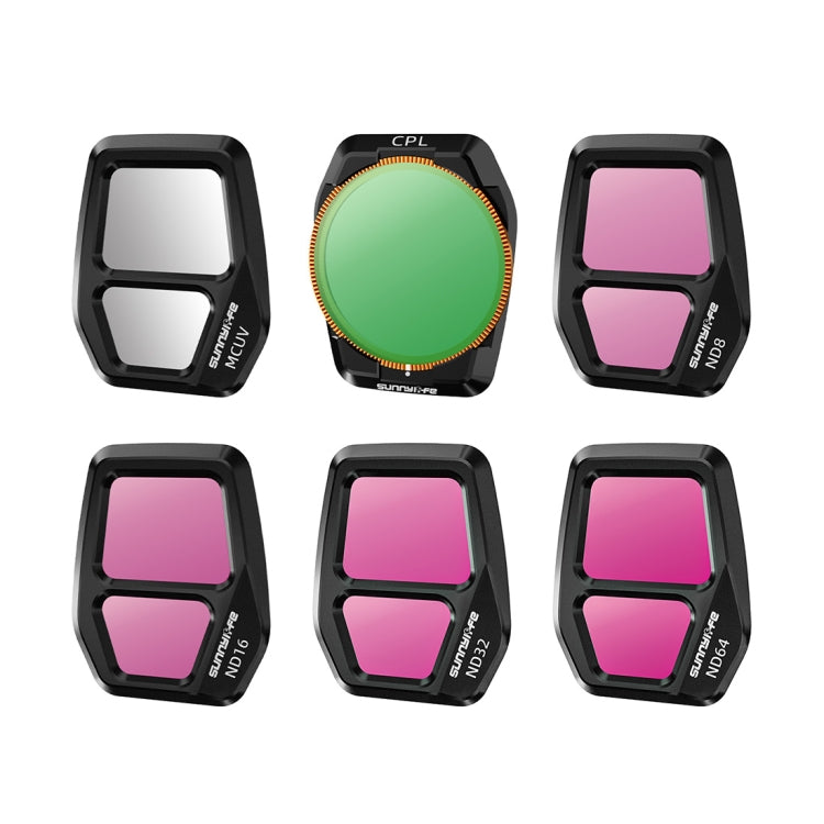 Filtro de lente para cámara Sunnylife, filtro: 6 en 1 UV CPL ND8-64 para DJI Air 3S — imagen 2