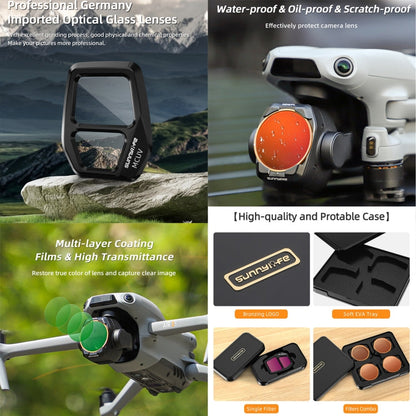 Filtro de lente para cámara Sunnylife, filtro: 3 en 1 CPL ND8 ND16 para DJI Air 3S — imagen 4