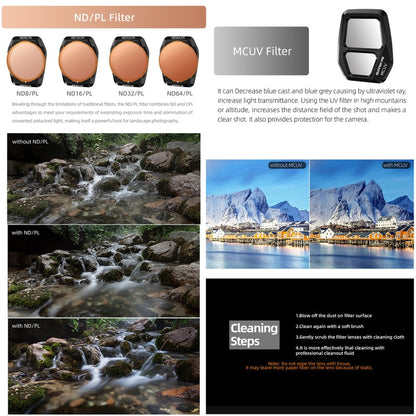 Filtro de lente para cámara Sunnylife, filtro: 6 en 1 UV CPL ND8-64 para DJI Air 3S — imagen 8