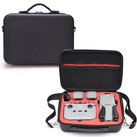 Bolsa de almacenamiento de hombro Caja protectora de de PU portátil para DJI Mavic Air 2 (negro rojo)