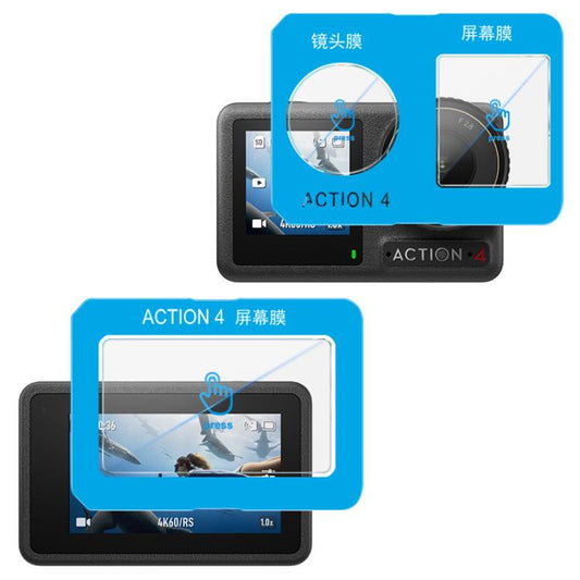 Película de vidrio templado imak, versión autoposicionable para DJI Osmo Action 4