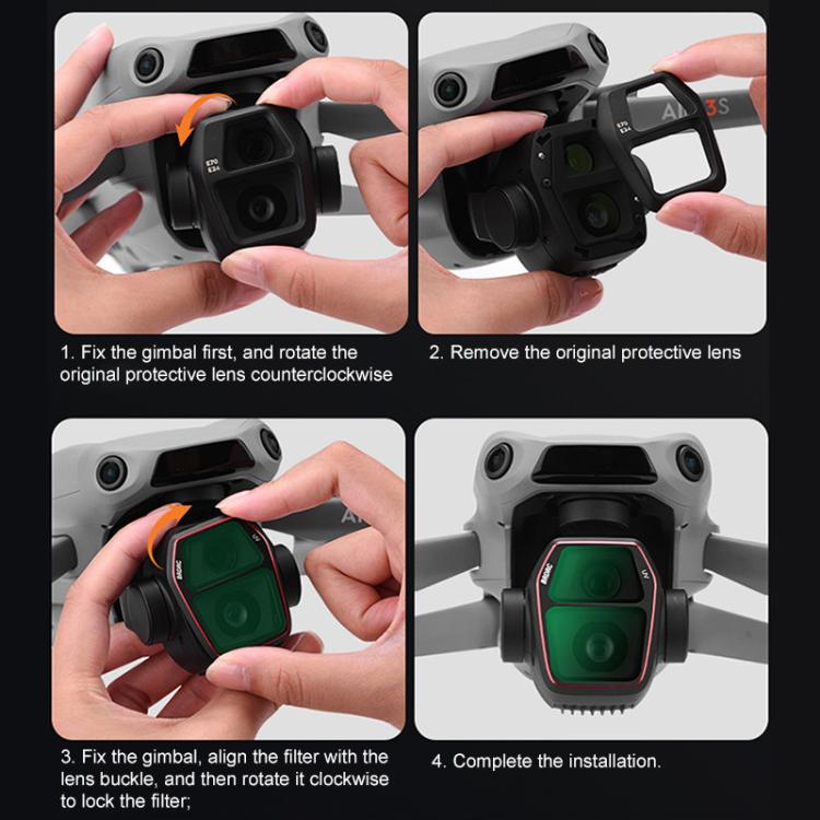 Filtro de lente para cámara BRDRC, filtro: UV para DJI Air 3S — imagen 12