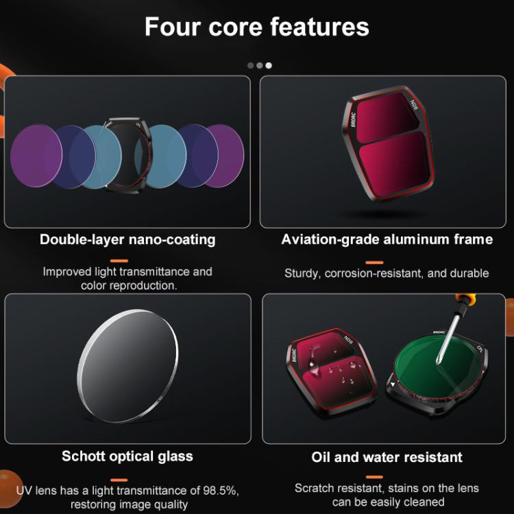 Filtro de lente para cámara BRDRC, filtro: UV para DJI Air 3S — imagen 4