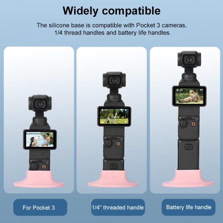 Soporte de base de escritorio de silicona BRDRC para DJI Osmo Pocket 3 (negro) — imagen 5