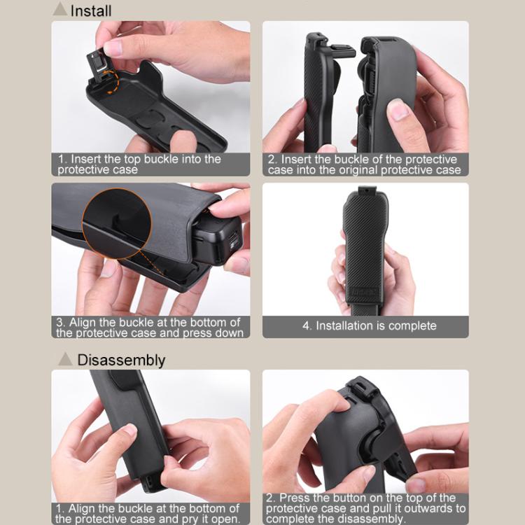 Estuche protector BRDRC de ABS con textura de sarga para DJI Osmo Pocket 3 (azul) — imagen 13