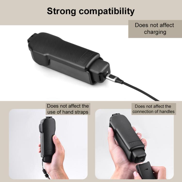 Estuche protector BRDRC de ABS con textura de sarga para DJI Osmo Pocket 3 (negro) — imagen 3