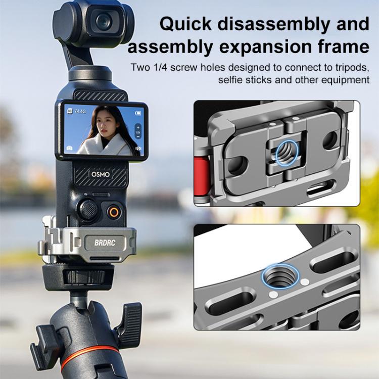 Soporte de extensión de zapata fría multifunción de montaje rápido BRDRC para DJI Osmo Pocket 3 (gris oscuro) — imagen 11