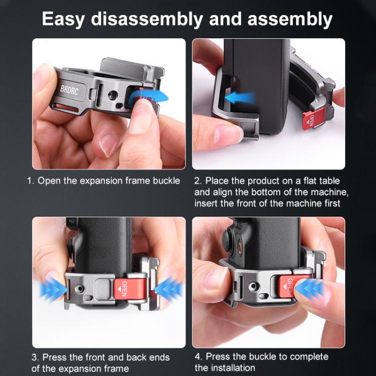 Soporte de extensión de zapata fría multifunción de montaje rápido BRDRC para DJI Osmo Pocket 3 (gris oscuro) — imagen 16