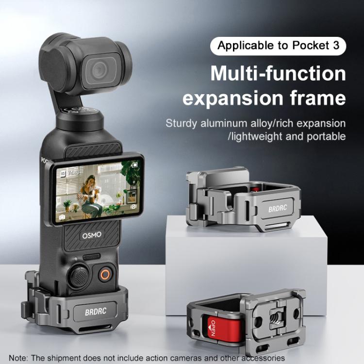 Soporte de extensión de zapata fría multifunción de montaje rápido BRDRC para DJI Osmo Pocket 3 (gris oscuro) — imagen 3
