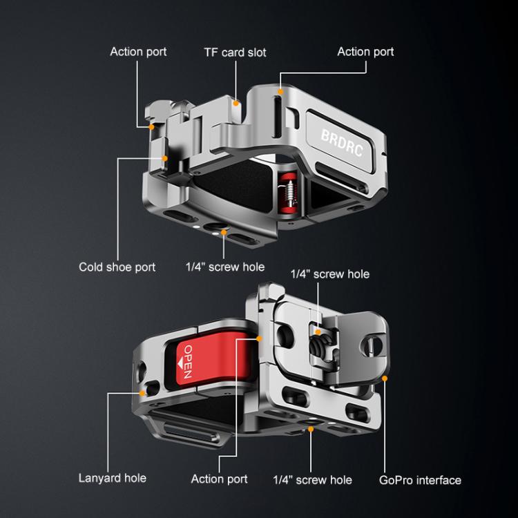 Soporte de extensión de zapata fría multifunción de montaje rápido BRDRC para DJI Osmo Pocket 3 (gris oscuro) — imagen 5