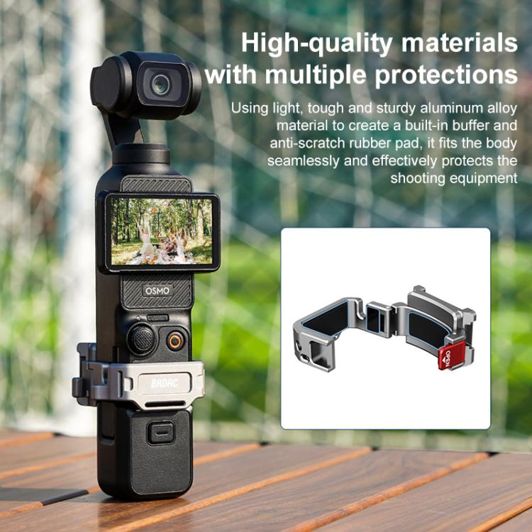 Soporte de extensión de zapata fría multifunción de montaje rápido BRDRC para DJI Osmo Pocket 3 (gris oscuro) — imagen 10