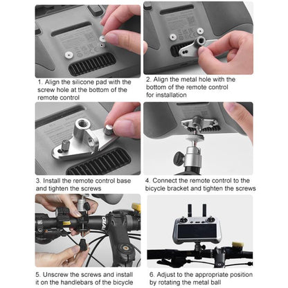 Base adaptadora para control remoto de dron RC/RC 2 BRDRC, soporte para bicicleta (negro y plateado) — imagen 13