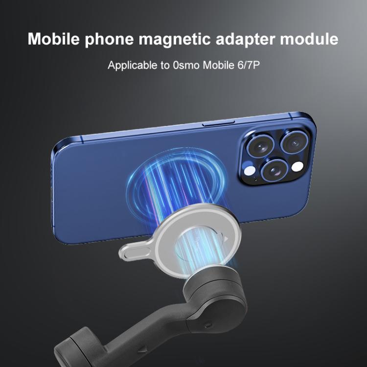 Adaptador magnético MagSafe para DJI Osmo Mobile 7 / Osmo Mobile 6 (plateado) para DJI DJI Osmo Mobile 7, DJI Osmo Mobile 6…