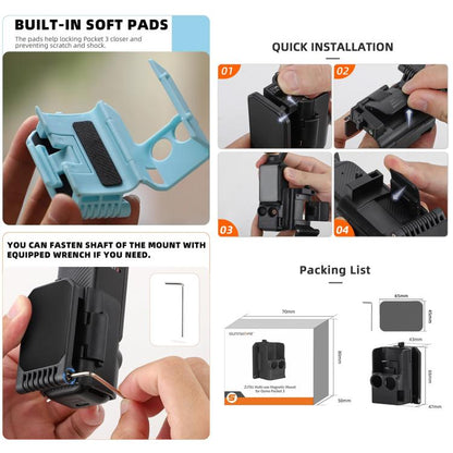 Soporte magnético multifuncional de sobremesa para DJI Osmo Pocket 3 (negro) — imagen 8