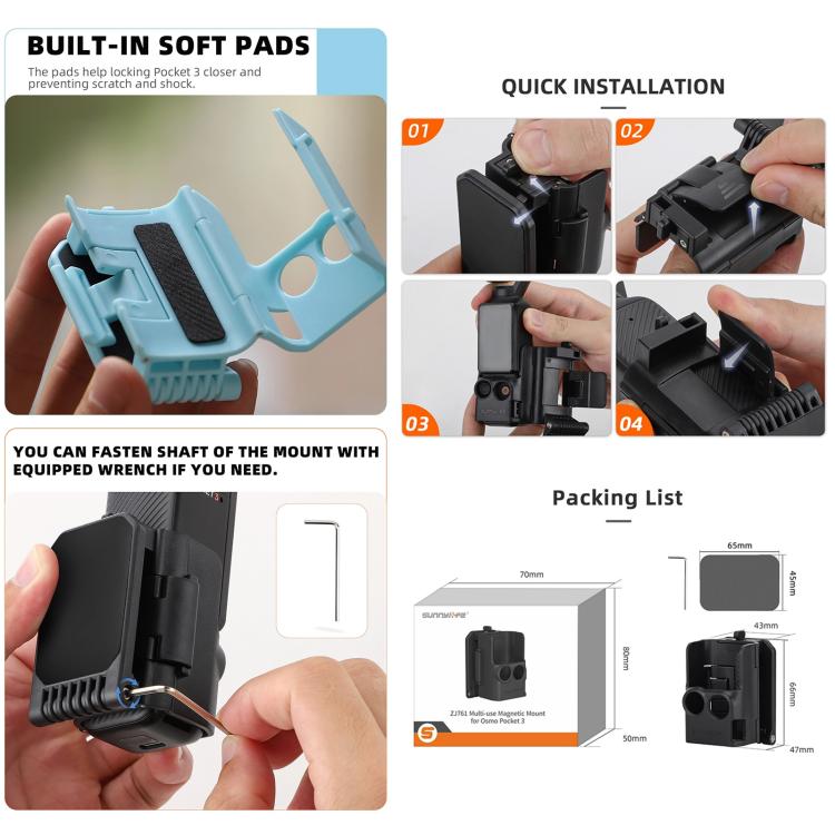 Soporte magnético multifuncional de sobremesa para DJI Osmo Pocket 3 (naranja) — imagen 8
