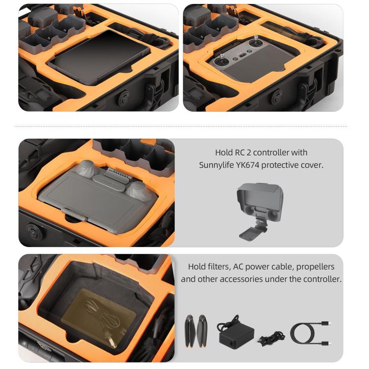 Estuche de seguridad Sunnylife, estuche rígido de viaje de gran capacidad, resistente al agua y a los golpes para DJI Mavic……