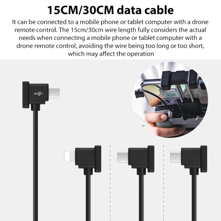 Cable de datos convertidor BRDRC, tipo: 30 cm, tipo C a 8 pines + soporte para DJI Mavic 3 / Mini 4 Pro / Mini 2 y más para……