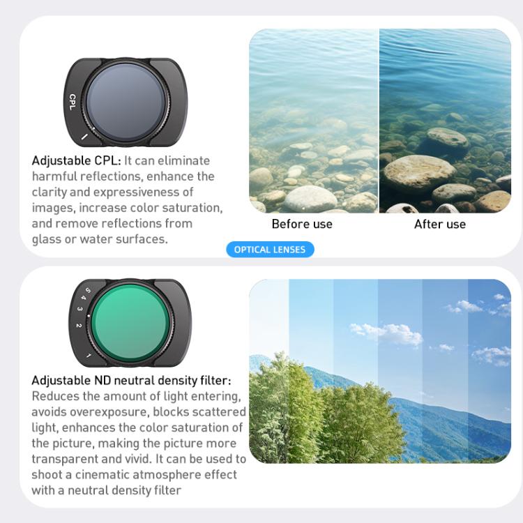 Filtro de lente para cámara, filtro: estrella ajustable para DJI Osmo Pocket 3 — imagen 6