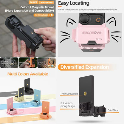 Adaptador de expansión multiinterfaz de montaje magnético para DJI Osmo Pocket 3 (amarillo) — imagen 3