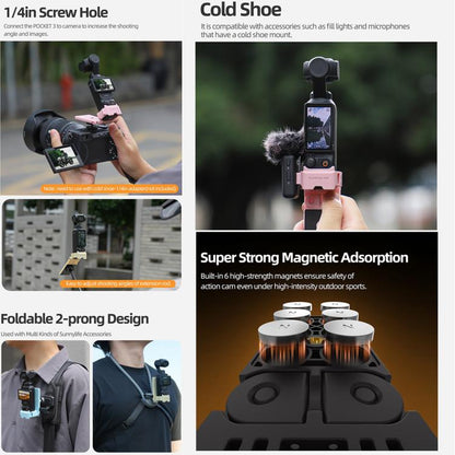 Adaptador de expansión multiinterfaz de montaje magnético Sunnylife 761V3 para DJI Osmo Pocket 3 (naranja) — imagen 4