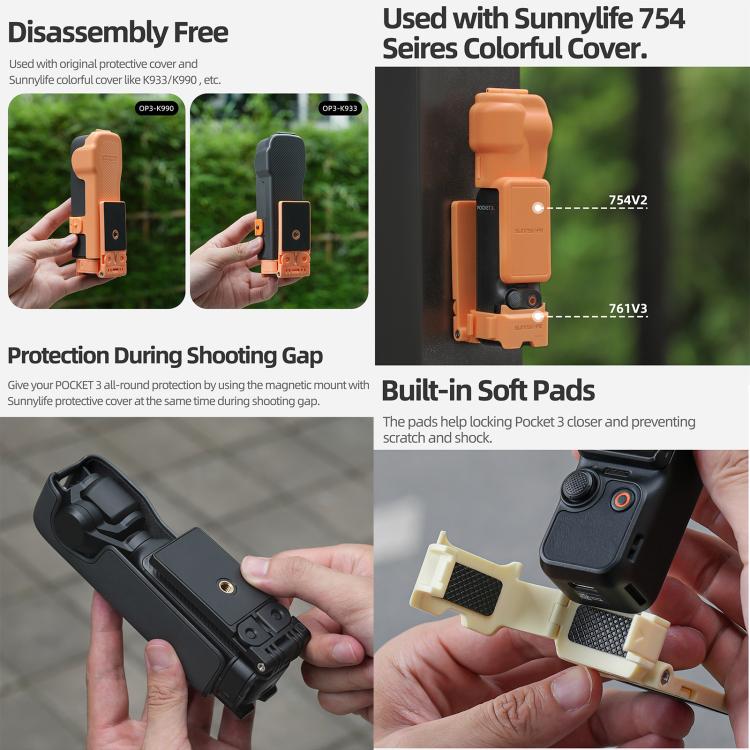 Adaptador de expansión multiinterfaz de montaje magnético para DJI Osmo Pocket 3 (amarillo) — imagen 7