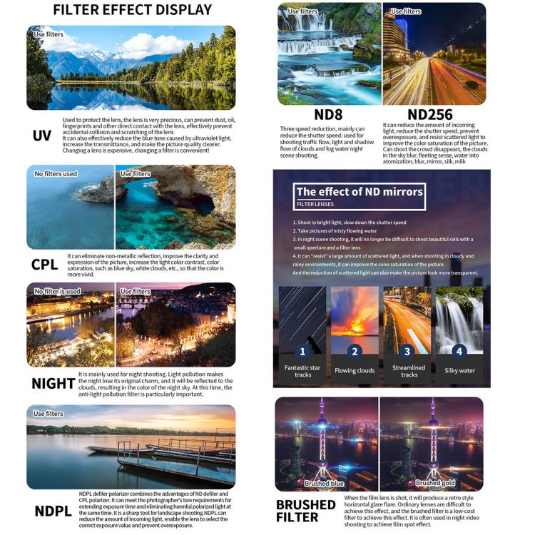 Filtro de lente de cámara para dron JSR CB Serie con clip, filtro: NOCTURNO para DJI Mini 5 Pro — imagen 7