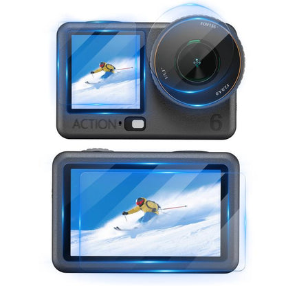 Lente STARTRC Protector de 3 en 1, películas de vidrio templado para pantalla delantera y trasera para DJI Osmo Action 6 (2…