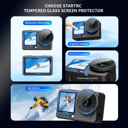 Lente STARTRC Protector de 3 en 1, películas de vidrio templado para pantalla delantera y trasera para DJI Osmo Action 6 (2……