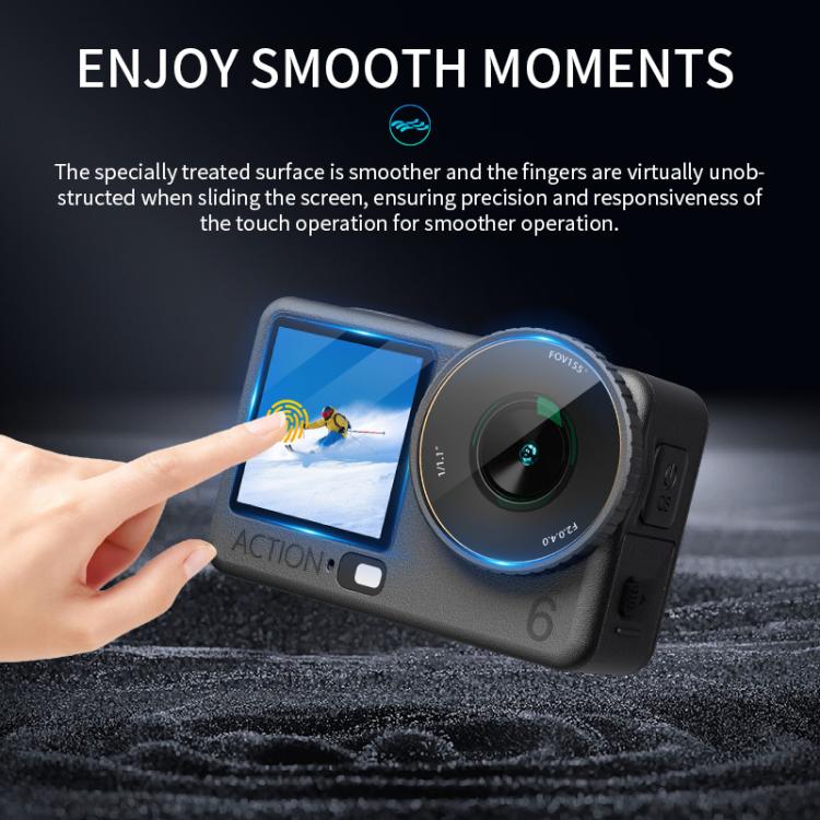 Lente STARTRC Protector de 3 en 1, películas de vidrio templado para pantalla delantera y trasera para DJI Osmo Action 6 (2……