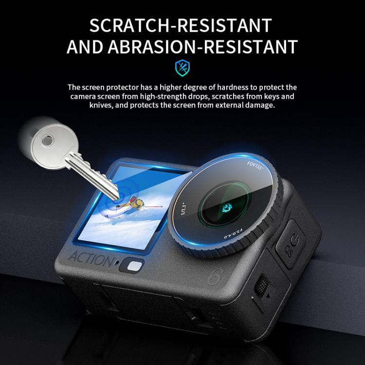 Lente STARTRC Protector de 3 en 1, películas de vidrio templado para pantalla delantera y trasera para DJI Osmo Action 6 (2……