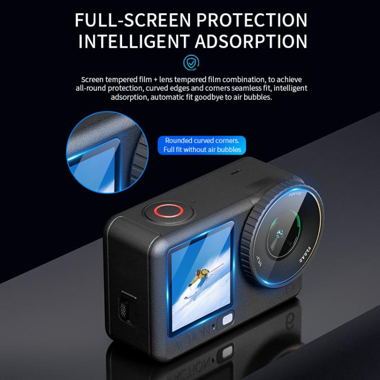 Lente STARTRC Protector de 3 en 1, películas de vidrio templado para pantalla delantera y trasera para DJI Osmo Action 6 (2……