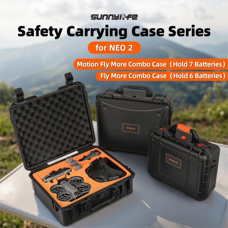 Estuche rígido de viaje impermeable y a prueba de golpes Sunnylife, Tipo: Fly More Combo para DJI Neo (Negro) — imagen 4