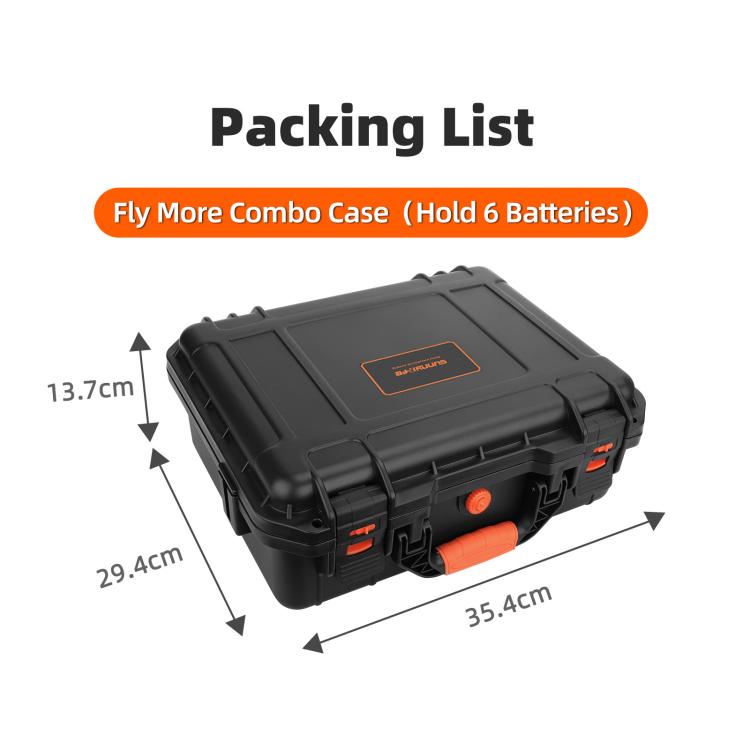 Estuche rígido de viaje impermeable y a prueba de golpes Sunnylife, Tipo: Fly More Combo para DJI Neo (Negro) — imagen 6