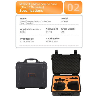 Estuche rígido de viaje impermeable y a prueba de golpes Sunnylife, Tipo: Motion Fly More Combo para DJI Neo (Negro) — image…