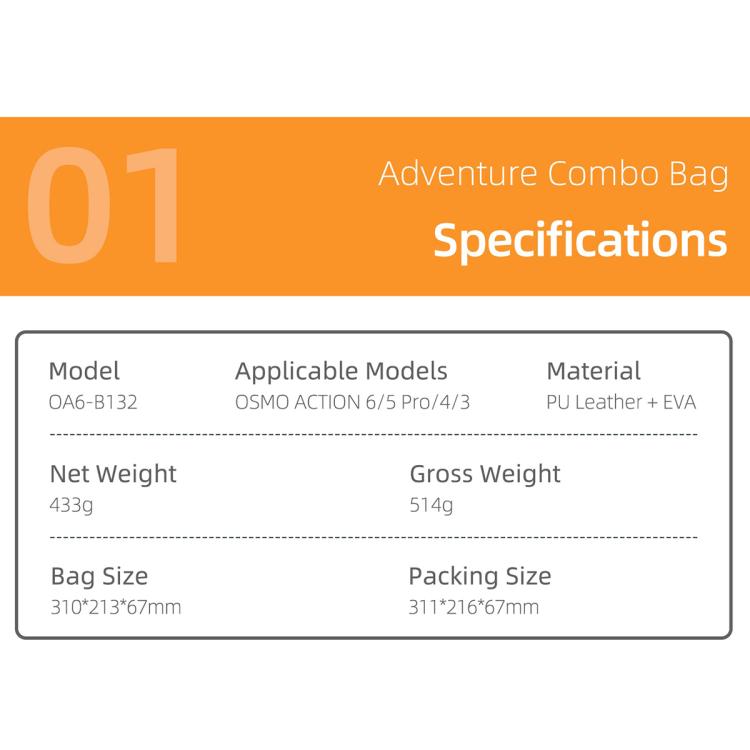 Estuche de almacenamiento portátil Sunnylife para DJI Osmo Action 6 (naranja) — imagen 3