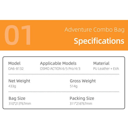 Estuche de almacenamiento portátil Sunnylife para DJI Osmo Action 6 (naranja) — imagen 3