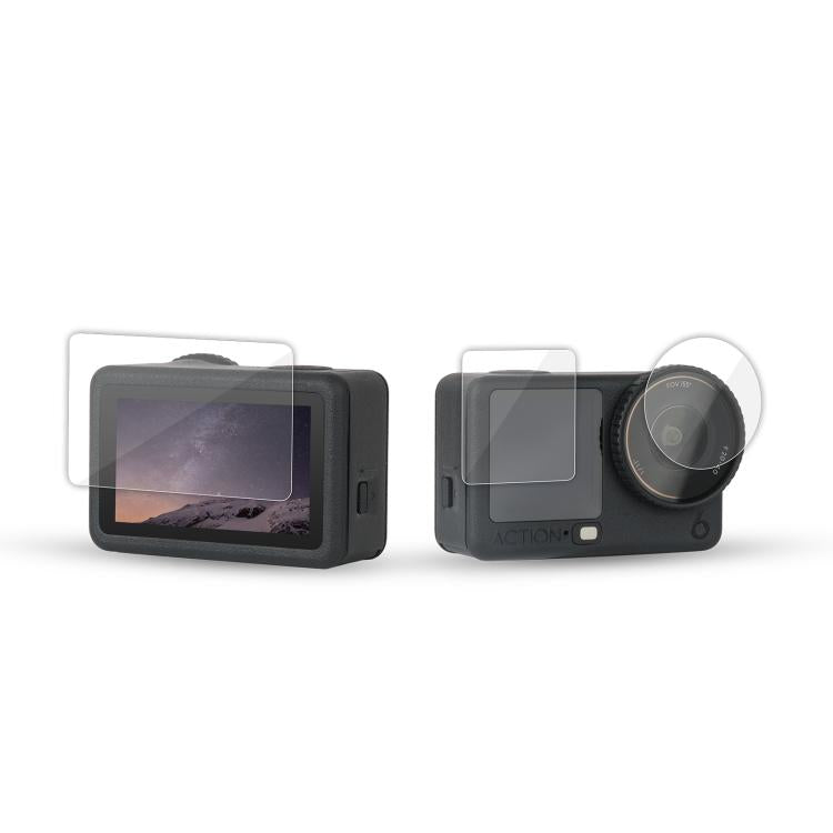 Juego de protector de pantalla 1 Sunnylife de vidrio templado para DJI Osmo Action 6 (transparente)