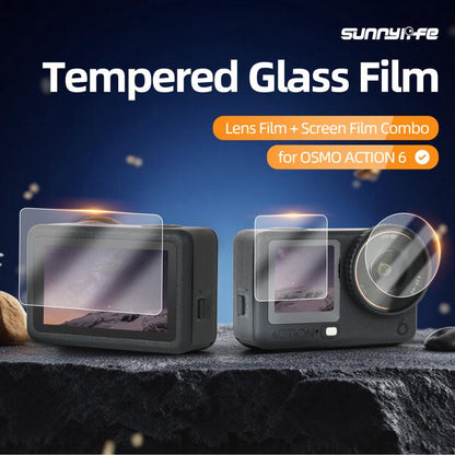 Protectores de pantalla 2 Sunnylife de vidrio templado para DJI Osmo Action 6 (transparentes) — imagen 3