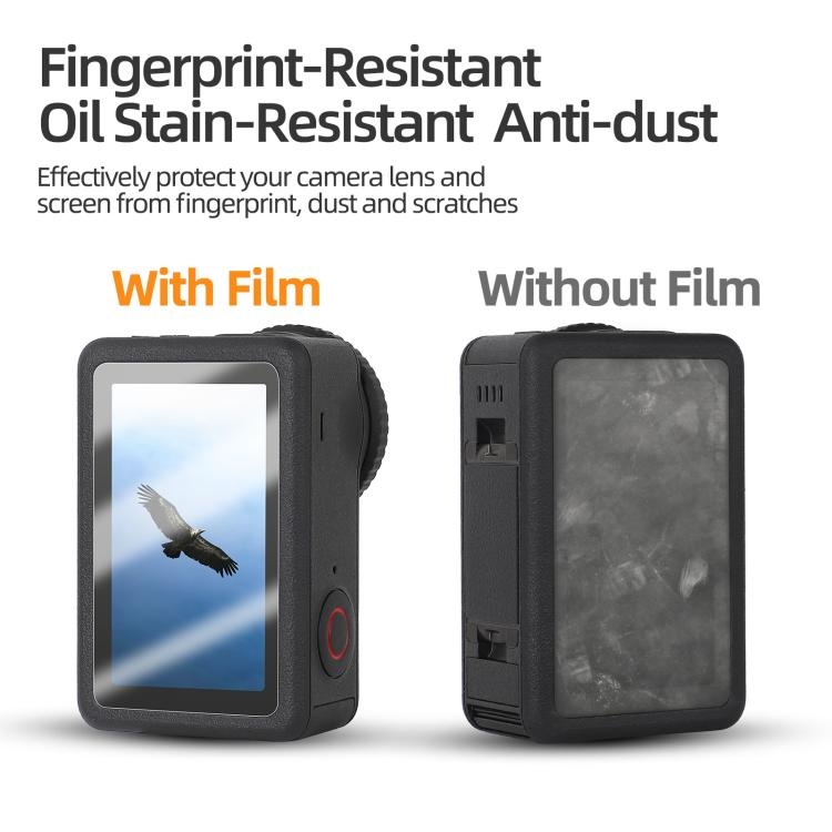 Protectores de pantalla 2 Sunnylife de vidrio templado para DJI Osmo Action 6 (transparentes) — imagen 7