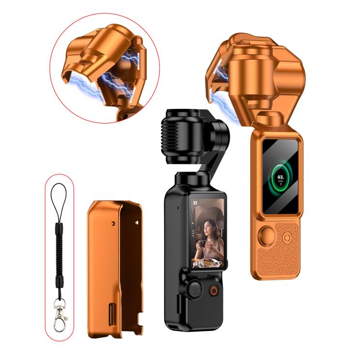 Funda protectora magnética completa para cámara y estabilizador GKK para DJI Osmo Pocket 3 (naranja)
