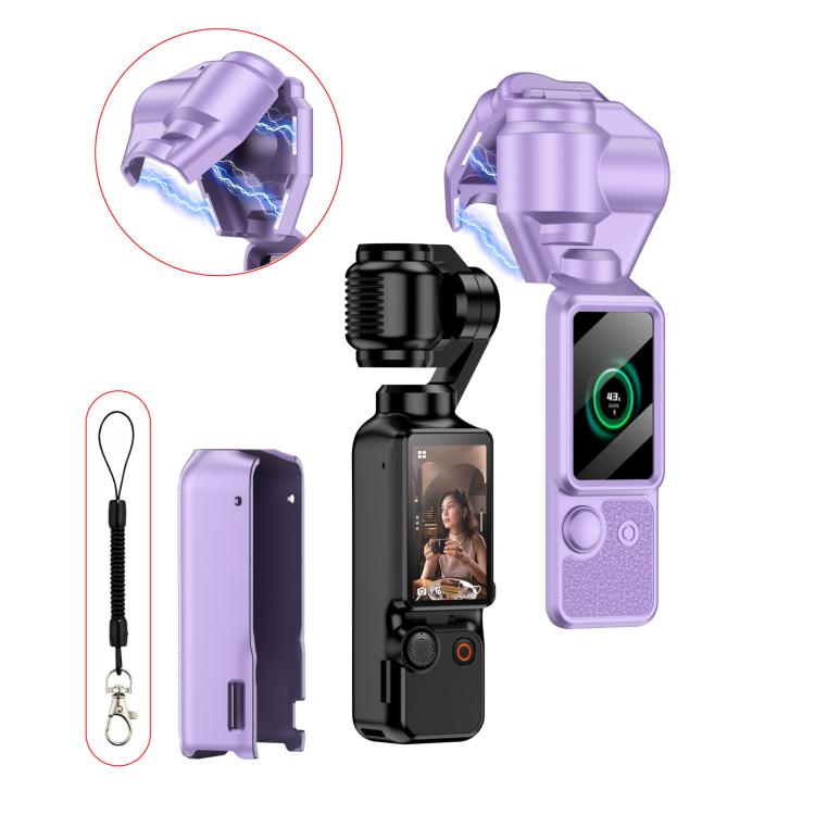 Funda protectora magnética completa para cámara y estabilizador GKK para DJI Osmo Pocket 3 (morado)