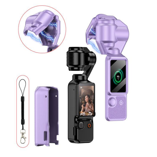 Funda protectora magnética completa para cámara y estabilizador GKK para DJI Osmo Pocket 3 (morado)