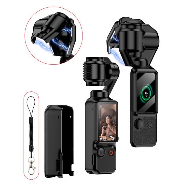 Cubierta de Gimbal GKK, protector de cámara, pantalla, cuerpo, cubierta magnética completa para DJI Osmo Pocket 3 (negro)