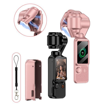 Cubierta de Gimbal GKK, protector de cámara, pantalla, cuerpo, cubierta magnética completa para DJI Osmo Pocket 3 (rosa)