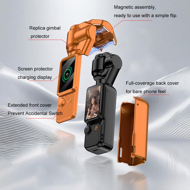 Funda protectora magnética completa para cámara y estabilizador GKK para DJI Osmo Pocket 3 (morado) — imagen 3