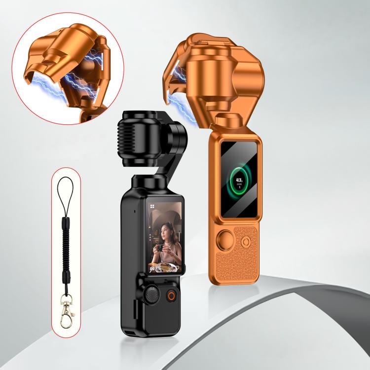 Cubierta de Gimbal GKK Pantalla Cubierta magnética completa con correa para DJI Osmo Pocket 3 (naranja)