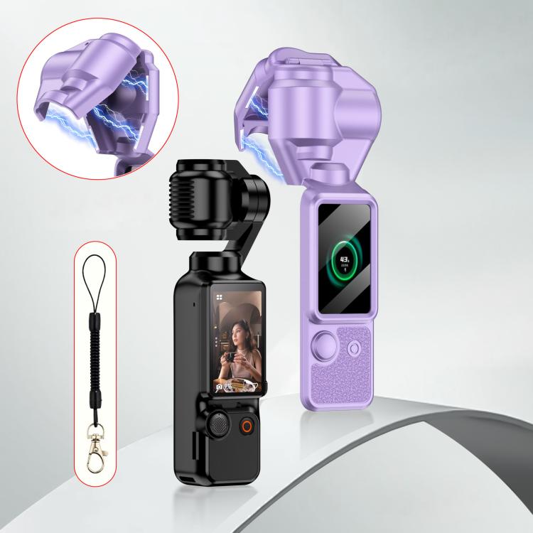 Cubierta de Gimbal GKK Pantalla Cubierta magnética completa con correa para DJI Osmo Pocket 3 (morado)