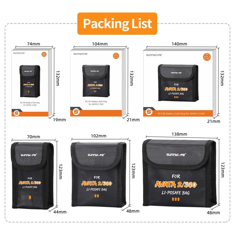 Bolsa de seguridad a prueba de explosiones para baterías / 360 Sunnylife, bolsa protectora de seguridad para baterías Li-Po,…