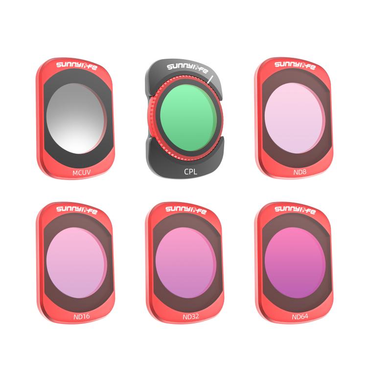 Filtro magnético de metal Sunnylife para lente de cámara, Filtro: 6 en 1 UV CPL ND8-64 para DJI Osmo Pocket 3