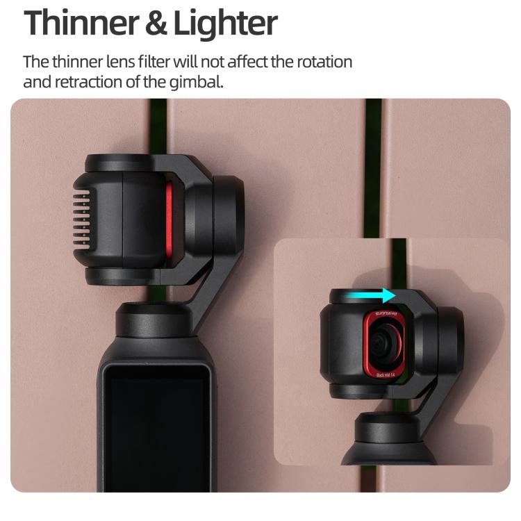 Filtro magnético de metal Sunnylife para lente de cámara, filtro: 4 en 1 MCUV CPL ND32/64 para DJI Osmo Pocket 3 — imagen 8